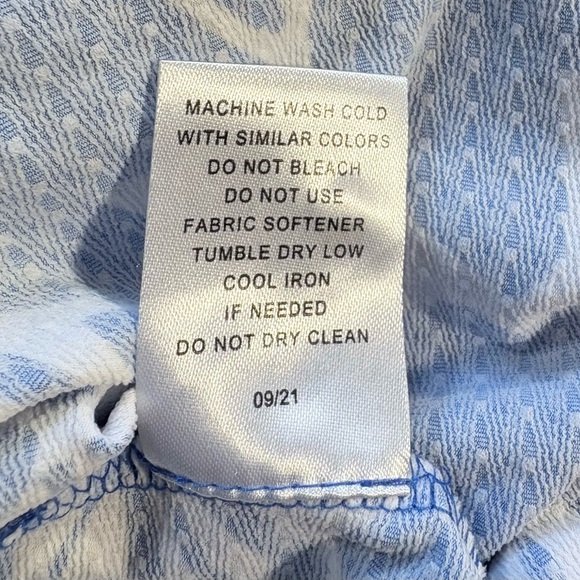 IBKUL Bianca Royal Blue Print Long Sleeve Quarter Zip Golf Shirt Sz Large🧡 - Picture 10 of 11